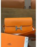 HERMES CONSTANCE TO GO WALLET IN CLASSIC SIGNATURE ORANGE EPSOM LEATHER 