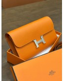 HERMES CONSTANCE TO GO WALLET IN CLASSIC SIGNATURE ORANGE EPSOM LEATHER 