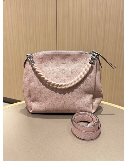 LOUIS VUITTON MAHINA BABYLONE CHAIN BB IN MAGNOLIA PINK CALFSKIN LEATHER