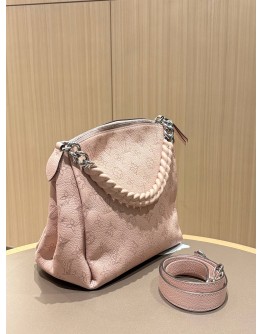 LOUIS VUITTON MAHINA BABYLONE CHAIN BB IN MAGNOLIA PINK CALFSKIN LEATHER