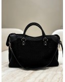 BALENCIAGA CLASSIC CITY BAG IN BLACK LEATHER MESH BODY