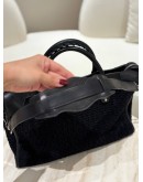 BALENCIAGA CLASSIC CITY BAG IN BLACK LEATHER MESH BODY