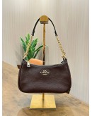 COACH TERI SHOULDER BAG IN MAPLE PEBBLE LEATHER WITH GOLD HARDWARE 