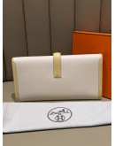 HERMES JIGE ELAN 29 CLUTCH IN CREAM AND YELLOW SWIFT LEATHER