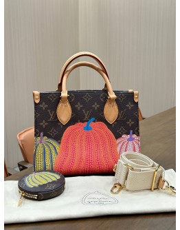 LOUIS VUITTON X YAYOI KUSAMA PM ONTHEGO FEATURING COLOURFUL PUMPKIN GRAPHICS ON CLASSIC MONOGRAM CANVAS 