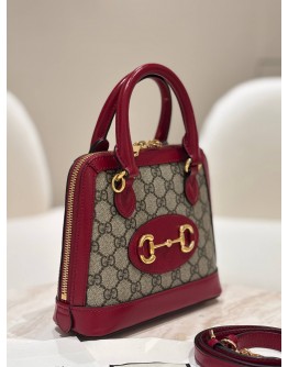 GUCCI HORSEBIT 1955 MINI TOP HANDLE BAG IN CHERRY RED