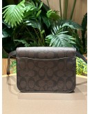COACH BRYNN CROSSBODY BAG IN BROWN CC SIGNATURE CANVAS WITH BLACK LEATHER