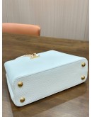 LOUIS VUITTON CAPUCINES IN WHITE TAURILLION LEATHER & MULTICOLOUR TOP HANDLE BAG 