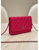CHANEL CLASSIC WALLET ON CHAIN (WOC) IN PINK QUILTED LAMBSKIN LEATHER