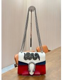 GUCCI DIONYSUS CHAIN SHOULDER BAG IN BLUE, RED & WHITE CRYSTAL BEADED EMBROIDERED SNAKE 