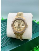 ROLEX OYSTER PERPETUAL DATEJUST PRESIDENT DIAMOND YELLOW GOLD WOMEN WATCH