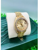 ROLEX OYSTER PERPETUAL DATEJUST PRESIDENT DIAMOND YELLOW GOLD WOMEN WATCH