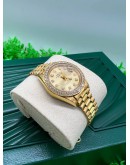 ROLEX OYSTER PERPETUAL DATEJUST PRESIDENT DIAMOND YELLOW GOLD WOMEN WATCH