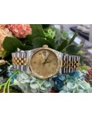 ROLEX OYSTER PERPETUAL DATEJUST 18K YELLOW GOLD DIAMOND DIAL REF 16233 36MM AUTOMATIC UNISEX WATCH