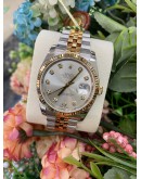 ROLEX OYSTER PERPETUAL DATEJUST REF 116233 18K YELLOW GOLD DIAMOND DIAL 36MM AUTOMATIC WATCH -FULL SET-