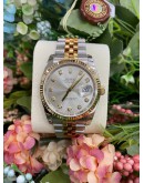 ROLEX OYSTER PERPETUAL DATEJUST REF 116233 18K YELLOW GOLD DIAMOND DIAL 36MM AUTOMATIC WATCH -FULL SET-