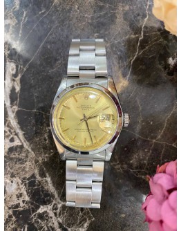 ROLEX OYSTER PERPETUAL DATE REF 1500 LIMITED EDITION YELLOW DIAL 34MM AUTOMATIC UNISEX WATCH