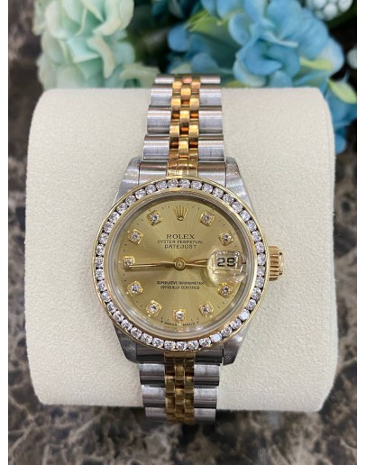 ROLEX LADY-DATE JUST REF 69173 26MM DIAMOND DIAL AUTOMATIC WATCH   