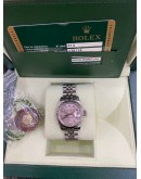 ROLEX LADY OYSTER PERPETUAL DATEJUST REF 179174 26MM CHERRY BLOSSOM PINK DIAL AUTOMATIC WATCH -FULL SET-