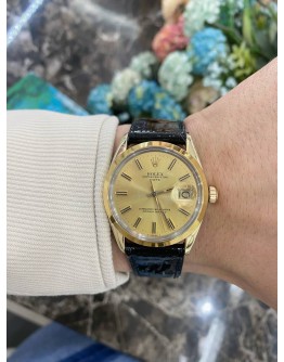 ROLEX OYSTER PERPETUAL DATE REF 1550 14K YELLOW GOLD 34MM AUTOMATIC WATCH 