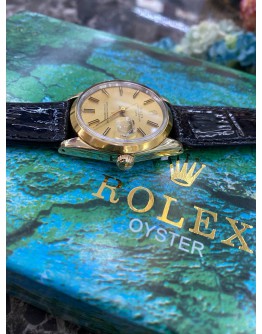 ROLEX OYSTER PERPETUAL DATE REF 1550 14K YELLOW GOLD 34MM AUTOMATIC WATCH 