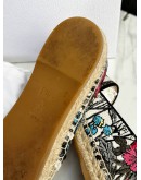 CHRISTIAN DIOR GRANVILLE ESPANDRILLE SLIP ON SHOES WITH EMBROIDERED MULTICOLOUR FLOWER PRINTS