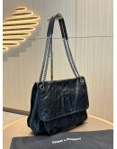 YSL SAINT LAURENT NIKI BAG IN CRINKLED LEATHER AND CHEVRON OVERSTITCHING