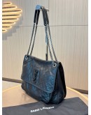 YSL SAINT LAURENT NIKI BAG IN CRINKLED LEATHER AND CHEVRON OVERSTITCHING