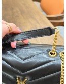 YSL YVES SAINT LAURENT LOULOU BAG IN CHEVRON QUILTED MATELASSÉ LEATHER WITH GOLD HARDWARE 