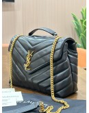 YSL YVES SAINT LAURENT LOULOU BAG IN CHEVRON QUILTED MATELASSÉ LEATHER WITH GOLD HARDWARE 