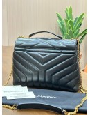 YSL YVES SAINT LAURENT LOULOU BAG IN CHEVRON QUILTED MATELASSÉ LEATHER WITH GOLD HARDWARE 