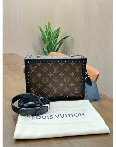 LOUIS VUITTON MONOGRAM MACASSAR CLUTCH BOX CROSSBODY BAG 