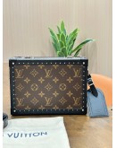 LOUIS VUITTON MONOGRAM MACASSAR CLUTCH BOX CROSSBODY BAG 