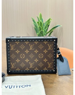 LOUIS VUITTON MONOGRAM MACASSAR CLUTCH BOX CROSSBODY BAG 