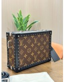 LOUIS VUITTON MONOGRAM MACASSAR CLUTCH BOX CROSSBODY BAG 