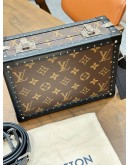 LOUIS VUITTON MONOGRAM MACASSAR CLUTCH BOX CROSSBODY BAG 