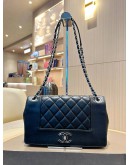 CHANEL MADEMOISELLE SEASONAL SHOULDER BAG IN BLACK QUILTED CALFSKIN LEATHER WITH SILVER HARDWARE