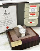 CORUM ADMIRAL TITANIUM DIAMONDS BEZEL REF 082.201.42 WHITE GRENADIER FENDU DIAL 38MM AUTOMATIC WATCH