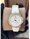 CORUM ADMIRAL TITANIUM DIAMONDS BEZEL REF 082.201.42 WHITE GRENADIER FENDU DIAL 38MM AUTOMATIC WATCH