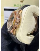 ROLEX DAYTONA REF 116518 18K 750 ROSE GOLD UPGRADE 116595RBOW RAINBOW SAPPHIRE BLACK DIAL 40MM AUTOMATIC WATCH