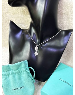 TIFFANY & CO. HEART KEY DIAMONDS NECKLACE IN 18K 750 WHITE GOLD WITH DIAMONDS