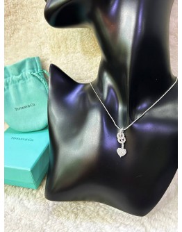 TIFFANY & CO. HEART KEY DIAMONDS NECKLACE IN 18K 750 WHITE GOLD WITH DIAMONDS