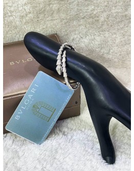 BVLGARI SERPENTI VIPER BRACELET SIZE M IN 18K 750 WHITE GOLD WITH DIAMONDS