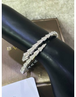 BVLGARI SERPENTI VIPER BRACELET SIZE M IN 18K 750 WHITE GOLD WITH DIAMONDS