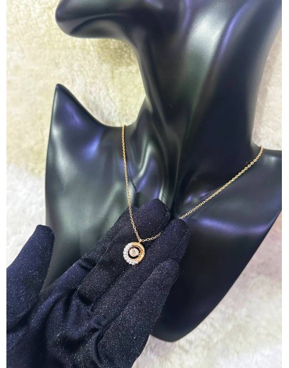 SWAROVSKI PENDANT CLEAR CRYSTAL NECKLACE IN PLATED YELLOW GOLD