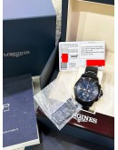 LONGINES CONQUEST VHP CHRONOGRAPH BLACK PVD REF L3.717.2.96.6 BLUE DIAL 42MM QUARTZ WATCH
