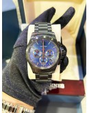LONGINES CONQUEST VHP CHRONOGRAPH BLACK PVD REF L3.717.2.96.6 BLUE DIAL 42MM QUARTZ WATCH