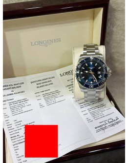 LONGINES HYDROCONQUEST GMT 300M REF L3.890.4 BLUE DIAL 43MM AUTOMATIC WATCH