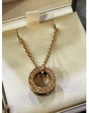 BVLGARI B.ZERO 1 PENDANT NECKLACE IN 18K 750 ROSE GOLD WITH BLACK CERAMIC