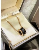 BVLGARI B.ZERO 1 PENDANT NECKLACE IN 18K 750 ROSE GOLD WITH BLACK CERAMIC